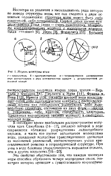 Модель молекулы воды