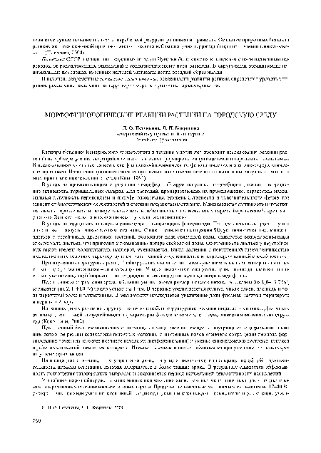 Кафедра ботаники Кемеровского университета в течение многих лет проводит исследования реакций растений на урбосреду с целью разработки научных основ формирования фитоценозов в городских экосистемах. В исследованиях учитывается комплекс физиолого-биохимических, фенологических и анатомо-морфологичес-ких признаков. Изменения физиологических процессов выявляются задолго до появления визуально различимых признаков повреждения систем (Ким, 1981).