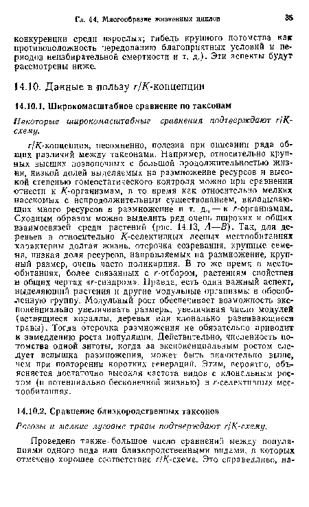 Некоторые широкомасштабные сравнения подтверждают г/К-схему.