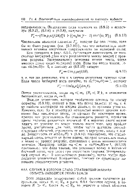 Числителем является значение Р г, которое бы она имела, если бы не было разрыва (см. (6.7.10)), так что знаменатель показывает влияние отсутствия непрерывности на волновой поток.