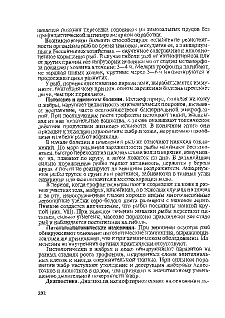 У рыб, перенесших инвазию паразитами, вырабатывается иммунитет, благодаря чему при повторном заражении болезнь протекает легче, чем при первичном.