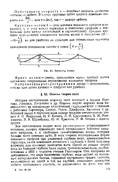 Направлениераспространения волны — направление, откуда идет волна (азимут в градусах или румбах).