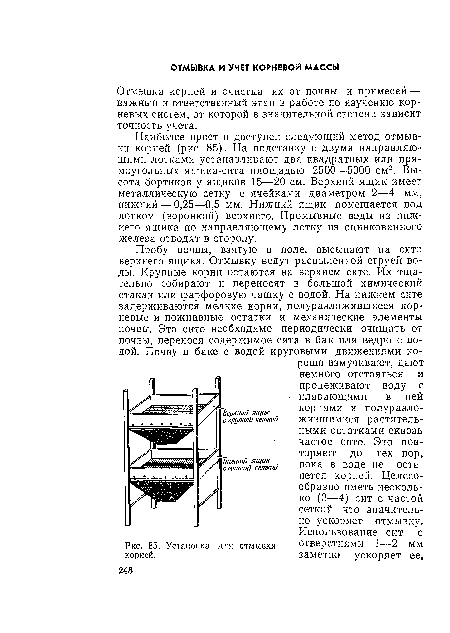 Установка для отмывки корней.