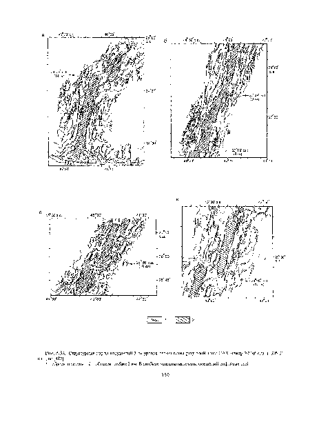Структурные карты нарушений 3-го уровня сегментации рифтовой зоны САХ между 24°00’ с.ш. и 30°40  с.ш., по [487]