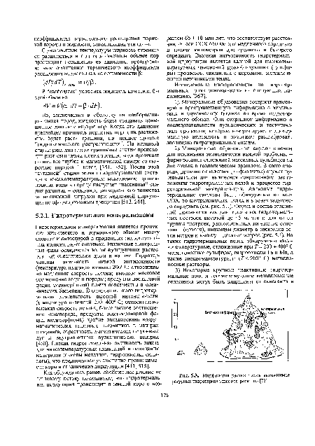 Морфология разных типов высокотемпературных гидротермальных построек, по [72]