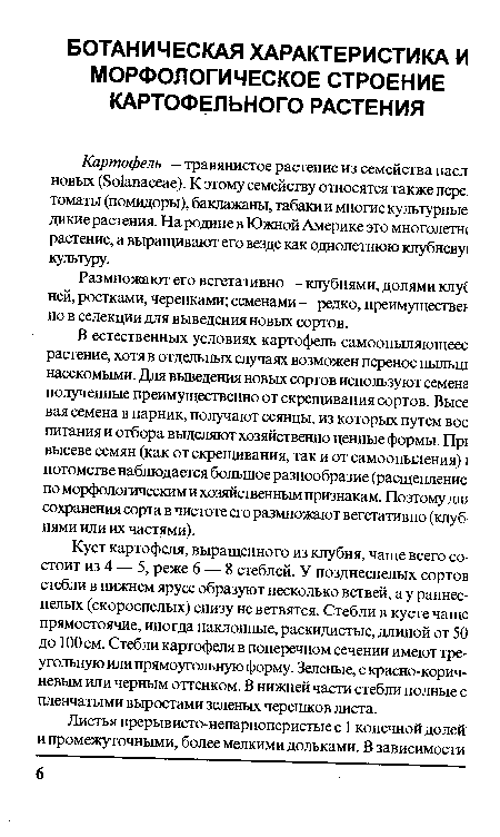 Размножают его вегетативно — клубнями, долями клуС ней, ростками, черенками; семенами—редко, преимуществе! но в селекции для выведения новых сортов.