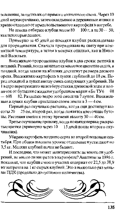 На семена отбираю клубни весом 80 —100 г, а не 30 — 50, как некоторые делают.