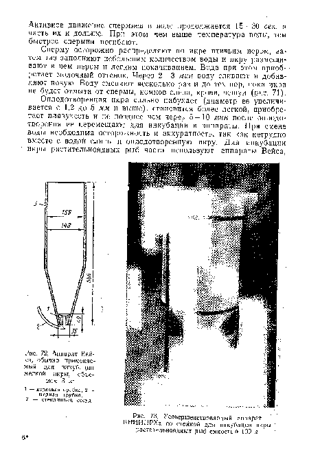 Аппарат Вейса, обычно применяемый для инкубации мелкой икры, объемом 8 л