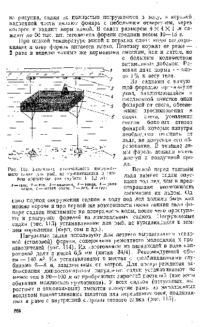 ИЗ. Установка зимовального погружаемого садка для рыб, не нуждающихся в зимнем кормлении (на глубине 1—1,2 м)