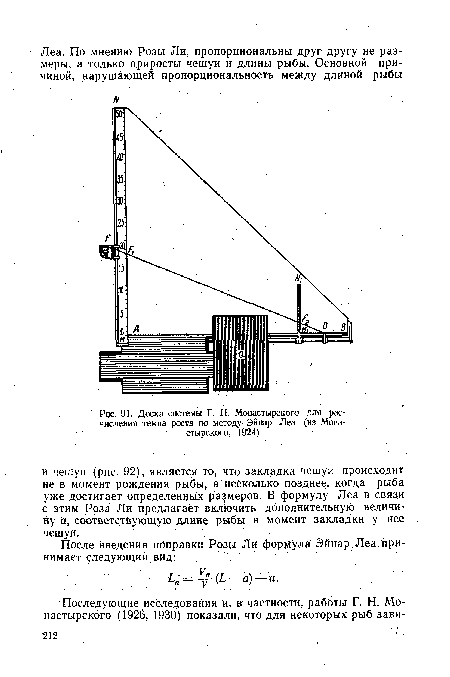 Доска системы Г. Н. Монастырского для рас-числения темпа роста по методу Эйнар Леа (из Монастырского, 1924)