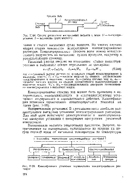 П-95. Классификация установок термического концентрирования растворов