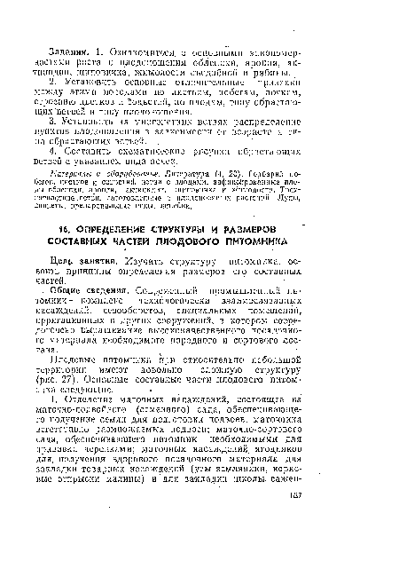 Плодовые питомники при относительно небольшой территории имеют довольно сложную структуру (рис. 27). Основные составные части плодового питомника следующие.