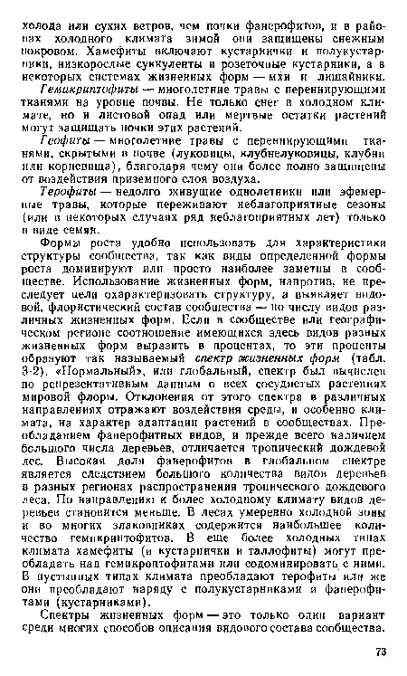 Терофиты — недолго живущие однолетники или эфемерные травы, которые переживают неблагоприятные сезоны (или в некоторых случаях ряд неблагоприятных лет) только в виде семян.