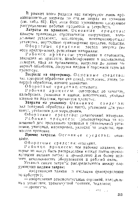 Рабочие процессы: управление и отчетность, закладка на хранение, штабелирование в холодильных камерах, уход за хранилищем, выгрузка до линии товарной обработки, погрузка плодов и порожней тары на транспорт.