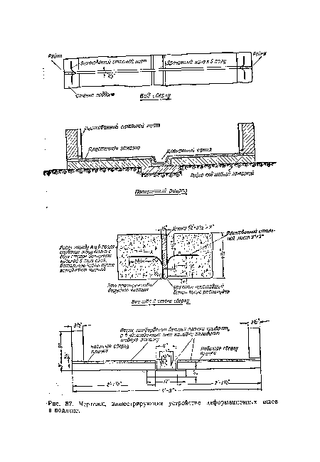 Чертежи, иллюстрирующие устройство деформационных швов в поддоне.