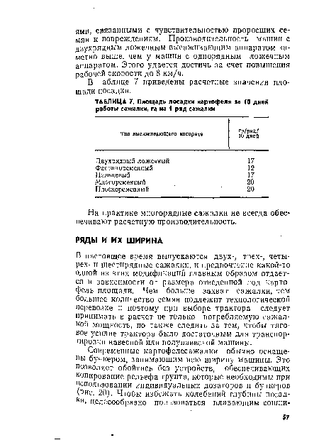 На практике многорядные сажалки не всегда обеспечивают расчетную производительность.