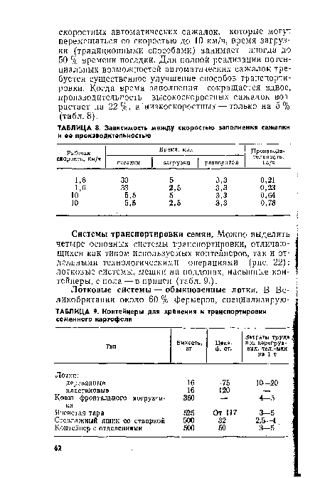 Системы транспортировки семян. Можно выделить четыре основных системы транспортировки, отличающихся как типом используемых контейнеров, так и отдельными технологическими операциями (рис. 22): лотковые системы, мешки на поддонах, насыпные контейнеры, с пола — в прицеп (табл. 9.).