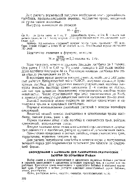 Весенний период: сеяные многолетние и естественные травы пастбища, озимая рожь, рапс и др.