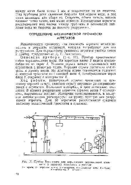 Прибор Виленского для определения механической прочности (связности) почвенных агрегатов