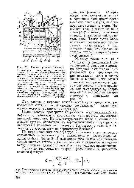 Для работы с мерзлой почвой используют криостаты, заполненные охладительной смесью, сохраняющей постоянную отрицательную заданную температуру.