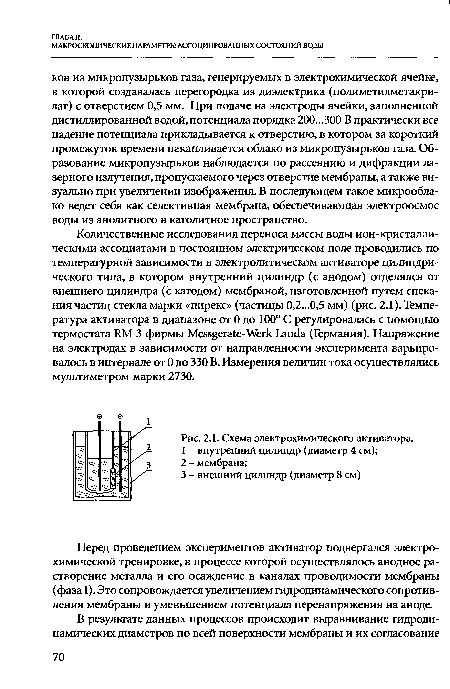 Схема электрохимического активатора.