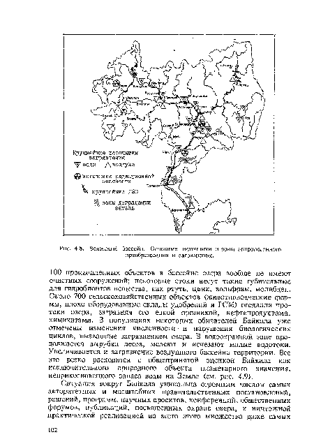 Волжский бассейн. Основные источники и зоны антропогенного преобразования и загрязнения.