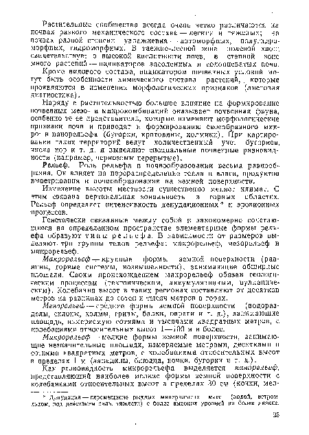 Кроме видового состава, индикатором почвенных условий могут быть особенности химического состава растений, которые проявляются в изменении морфологических признаков (листовая диагностика).