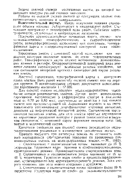 Масштаб аэроснимка, топографической карты и контурного плана должен быть равен масштабу солевой съемки или на порядок крупнее. В исключительных случаях допускается использование аэроснимков масштаба 1 : 17 500.