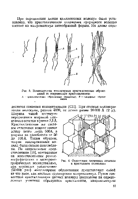 Возникновение мицеллярных кристаллических образований по современным представлениям