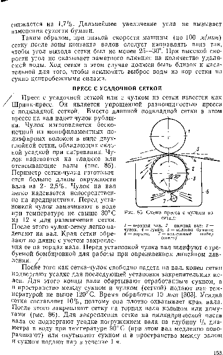 Схема пресса с чулком из сетки