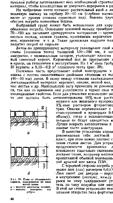 Полы из обожженного	_ .	¿г	J