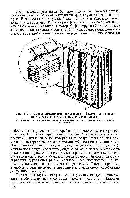 Высокоэффективный аэрозольный фильтр, в котором использован в качестве разделителей шпагат