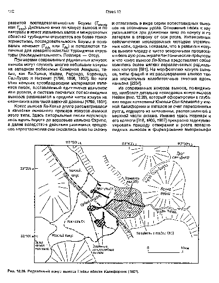 Радиальный конус выноса Нейви вблизи Калифорнии [1807].