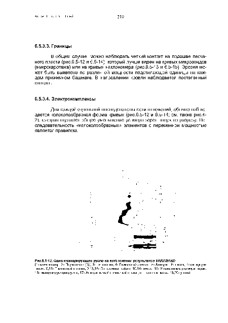 Одно меандрирующее русло на изображении результатов SARABAND.