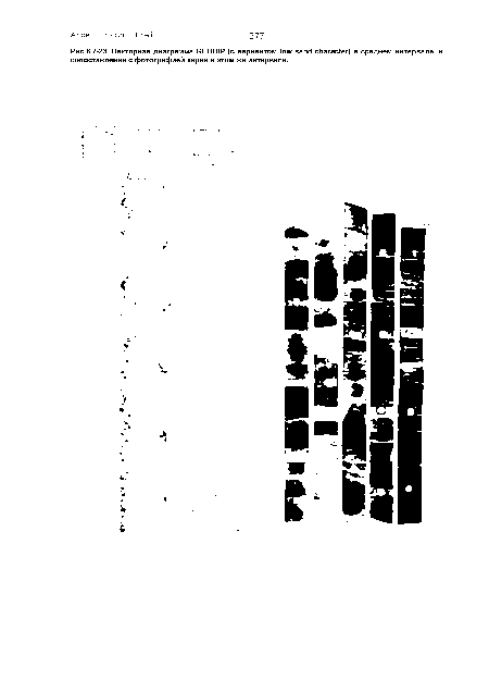 Векторная диаграмма GEODIP (с вариантом low sand character) в среднем интервале, сопоставление с фотографией керна в этом же интервале.