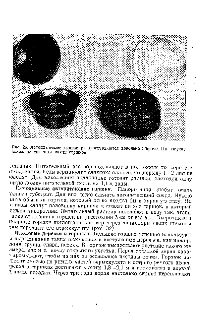 Автопитающие горшки распространяются довольно широко. На рисунке показаны два типа таких горшков.