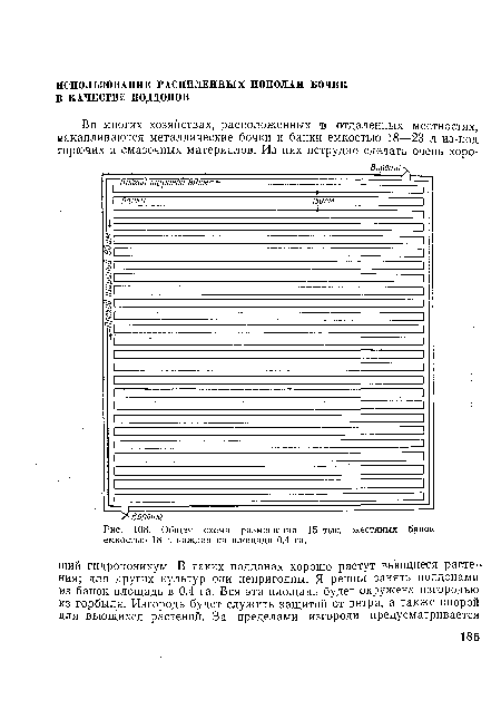 Общая схема размещения 15 тыс. жестяных банок емкостью 18 л каждая на площади 0,4 га.
