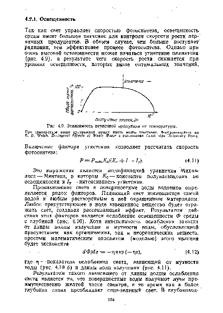 При температуре выше критической может иметь место угнетение. Воспроизводится по Е. В. Welch. Ecological Effects of Waste Water с разрешения Cambridge University Press.