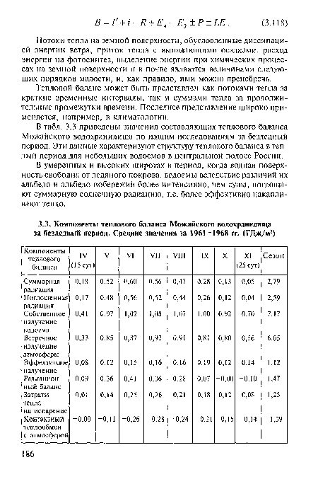 Потоки тепла на земной поверхности, обусловленные диссипацией энергии ветра, приток тепла с выпадающими осадками, расход энергии на фотосинтез, выделение энергии при химических процессах на земной поверхности и в почве являются величинами следующих порядков малости, и, как правило, ими можно пренебречь.