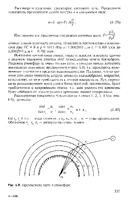 Преломление света в атмосфере.